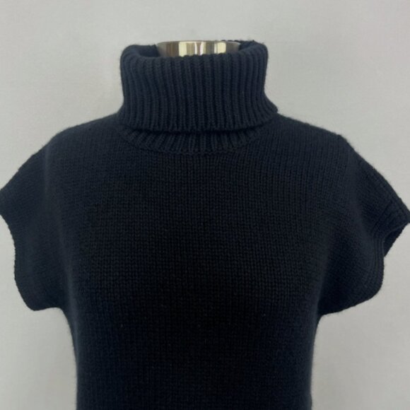 Derek Lam 100% Italian Cashmere Sweater Black Thick Knit Turtleneck - Picture 4 of 12